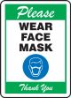 Safety Sign: Please Wear Face Mask Thank you (green)