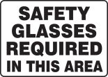 SAFETY GLASSES REQUIRED IN THIS AREA