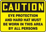 EYE PROTECTION AND HARD HAT MUST BE WORN IN THIS AREA BY ALL PERSONS