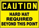 BIGSigns™ OSHA Caution Safety Sign: Hard Hat Required Beyond This Point