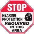 STOP HEARING PROTECTION REQUIRED IN THIS AREA (W/GRAPHIC)