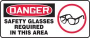 SAFETY GLASSES REQUIRED IN THIS AREA (W/GRAPHIC)