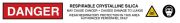 Plastic Barricade Tape: Danger - Respirable Crystalline Silica - May Cause Cancer - Causes Damage To Lungs