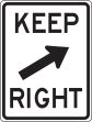 KEEP RIGHT (ARROW ANGLED UP RIGHT)