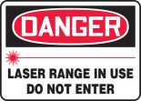 LASER RANGE IN USE DO NOT ENTER (W/GRAPHIC)
