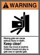 Safety Sign, Header: WARNING, Legend: WARNING MOVING GATE CAN CAUSE SERIOUS INJURY OR DEATH...