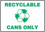 RECYCLABLE CANS ONLY (W/GRAPHIC)