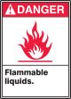 DANGER FLAMMABLE LIQUIDS W/GRAPHIC