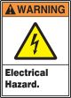 ANSI Warning Safety Signs: Electrical Hazard