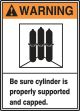 BE SURE CYLINDER IS PROPERLY SUPPORTED AND CAPPED (W/GRAPHIC)