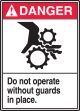 DO NOT OPERATE WITHOUT GUARDS IN PLACE (W/GRAPHIC)
