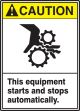THIS EQUIPMENT STARTS AND STOPS AUTOMATICALLY (W/GRAPHIC)