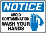 AVOID CONTAMINATION WASH YOUR HANDS (W/GRAPHIC)