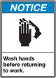 WASH HANDS BEFORE RETURNING TO WORK (W/GRAPHIC)