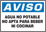 AGUA NO POTABLE NO APTA PARA BEBER NI COCINAR