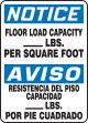 FLOOR LOAD CAPACITY ___ LBS. PER SQUARE FOOT (BILINGUAL)