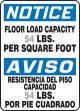 FLOOR LOAD CAPACITY ___ LBS. PER SQUARE FOOT (BILINGUAL)