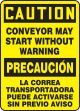 CONVEYOR MAY START WITHOUT WARNING (BILINGUAL)
