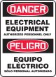 ELECTRICAL EQUIPMENT AUTHORIZED PERSONNEL ONLY (BILINGUAL)