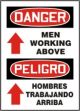 MEN WORKING ABOVE (ARROW) (BILINGUAL)