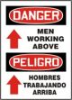 MEN WORKING ABOVE (ARROW) (BILINGUAL)