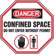 DANGER CONFINED SPACE DO NOT ENTER WITHOUT PERMIT (W/GRAPHIC)