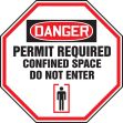 DANGER PERMIT REQUIRED CONFINED SPACE DO NOT ENTER (W/GRAPHIC)