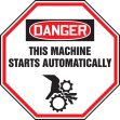 DANGER THIS MACHINE STARTS AUTOMATICALLY (W/GRAPHIC)