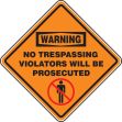 WARNING NO TRESPASSING VIOLATORS WILL BE PROSECUTED (W/GRAPHIC)