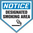 NOTICE DESIGNATED SMOKING AREA (W/GRAPHIC)