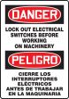 LOCK OUT ELECTRICAL SWITCHES BEFORE WORKING ON MACHINERY (BILINGUAL)