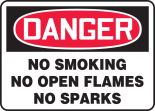 NO SMOKING NO OPEN FLAMES NO SPARKS