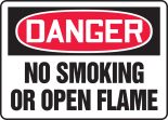 DANGER NO SMOKING OR OPEN FLAME