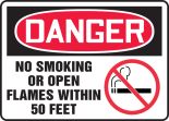 NO SMOKING OR OPEN FLAMES WITHIN 50 FEET (W/GRAPHIC)