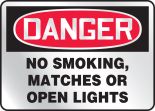 DANGER NO SMOKING, MATCHES OR OPEN LIGHTS