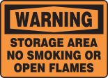 STORAGE AREA NO SMOKING OR OPEN FLAMES