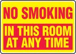 NO SMOKING IN THE ROOM AT ANY TIME