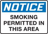 SMOKING PERMITTED IN THIS AREA