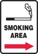 SMOKING AREA (W/GRAPHIC) (ARROW RIGHT)