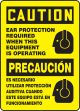 EAR PROTECTION REQUIRED WHEN THIS EQUIPMENT IS OPERATING (W/GRAPHIC) (BILINGUAL)
