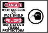 WEAR GOGGLES OR FACE SHIELD (W/GRAPHIC) (BILINGUAL)