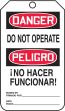 Safety Tag, Header: DANGER, Legend: DO NOT OPERATE