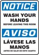 WASH YOUR HANDS BEFORE LEAVING THIS ROOM (BILINGUAL)