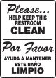 restroom in spanish bilingual sign