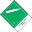 DOT Shipping Labels: Hazard Class 2: Compressed Air w/ ID Tab