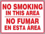 NO SMOKING IN THIS AREA (BILINGUAL)