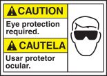 CAUTION EYE PROTECTION REQUIRED (W/GRAPHIC)