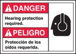 DANGER HEARING PROTECTION REQUIRED (BILINGUAL SPANISH)