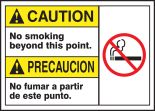 CAUTION NO SMOKING BEYOND THIS POINT (BILINGUAL SPANISH)
