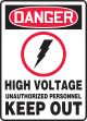 HIGH VOLTAGE UNAUTHORIZED PERSONNEL KEEP OUT (W/GRAPHIC)